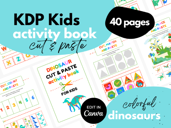 Download Kids Interior ⋆ Cut and Paste Dinosaurs - Cut and paste Collection