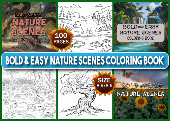 Download Bold &amp; Easy Nature Scenes Coloring Book - Premium Resources