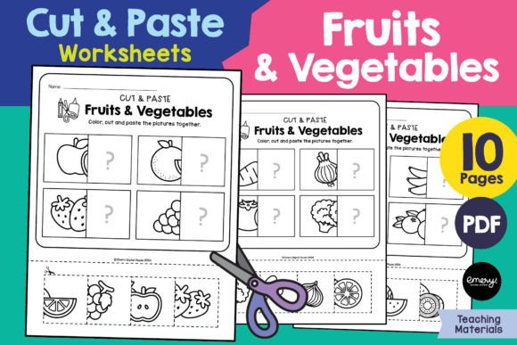Download Cut and Paste - Fruits and Vegetables - Cut and paste Collection