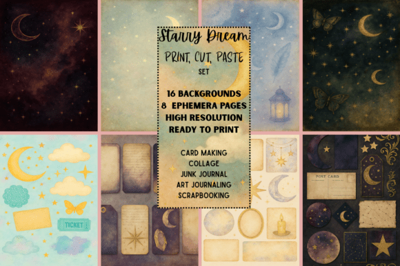 Download Cut and Paste Kit HI-RES 8.5x11 Starry - Cut and paste Collection