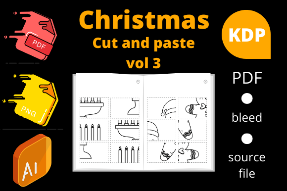 Download Christmas Cut and Paste, KDP Volume 3 - Cut and paste Collection